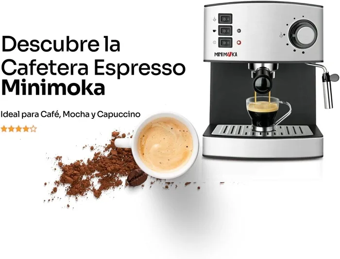 Espressor cafea Minimoka CM 1821, 850W, 15 bar, INOX – imaginea 2