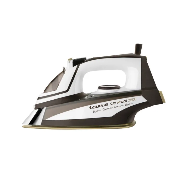 Fier de Călcat cu Abur Taurus Contact 2500, 2500 W, Talpă Gold Satin, Senzor Tactil, Jet Abur 150 g/min, Abur Continuu 40 g/min, Anticalcar, Antipicurare, autocurățare, Călcare Verticală