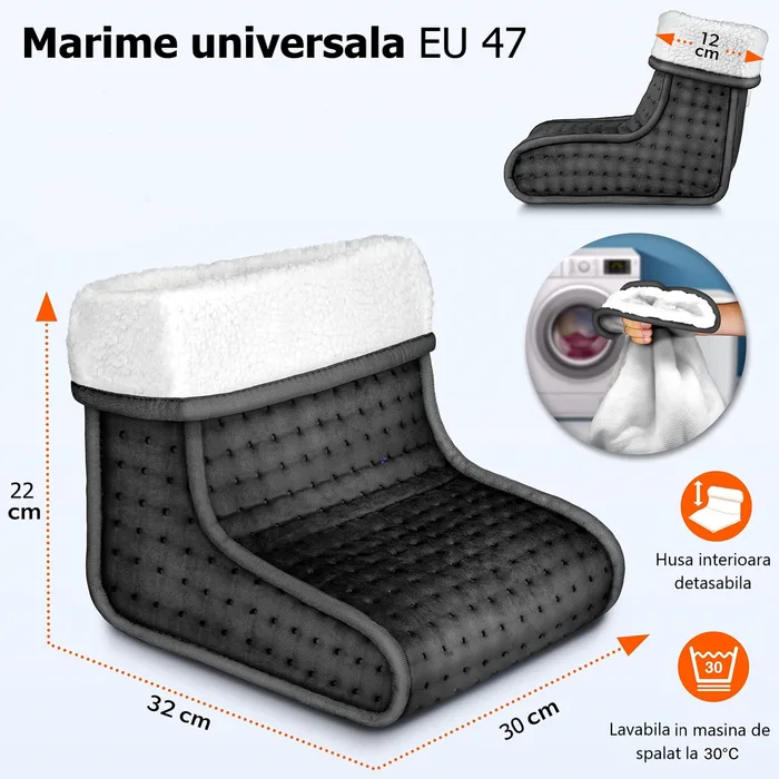 Încălzitor de picioare Daga BM FX -3773, 100W, 3 trepte de temperatură, Oprire automată 180 min, 32x30x23cm – imaginea 2